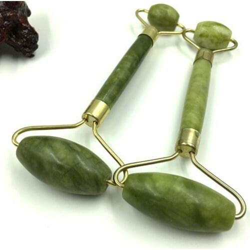 Facial Jade Push Massageador Face Lift Tools Face Massager Skin Care Natural Jade Roller Double Head Facial Beauty Massage Tool