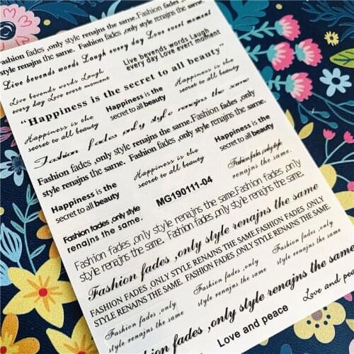 Newest MG190111-04 English alphabet 3d nail art sticker nail decal stamping export japan designs rhinestones decorations