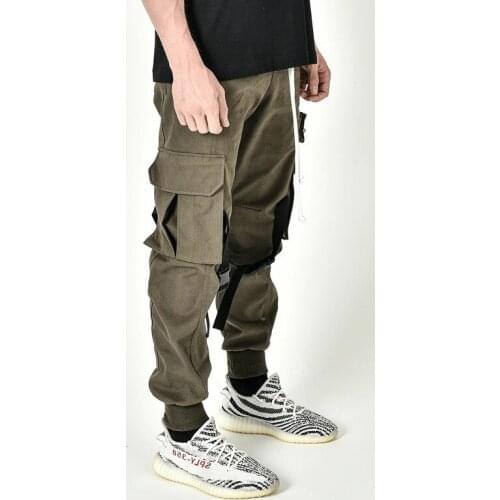 New Mens jogging cotton cargo pants Male autumn 2020 multi-pocket running jogging pants Mens fashion training cargo pants Men