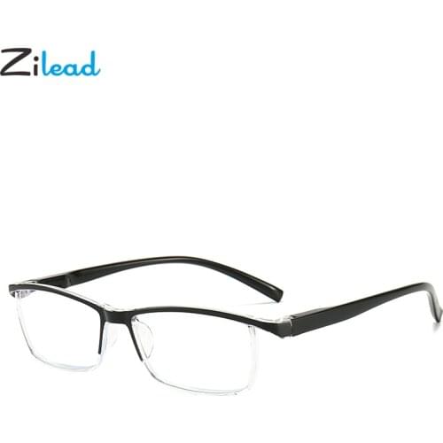 Zilead Reading Glasses Ultralight Rimless Eyebrows Integrated Resin Anti Blue-Ray Half Frame Hyperopia Eyeglasses+1.0 +3.5