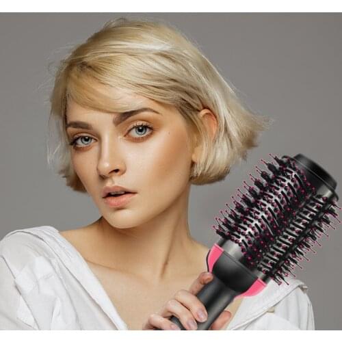 One Step Hot Air Brush Electric Heating Hair Comb Dryer Hair Blower Brush 3 In 1 Hair Straightener Curler Styler Brushing