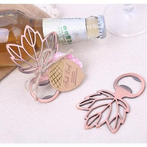 Autumn Themed Wedding Favors Party Giveaway Gift Copper Leaf Metal Bottle Opener Free Shipping LX2791