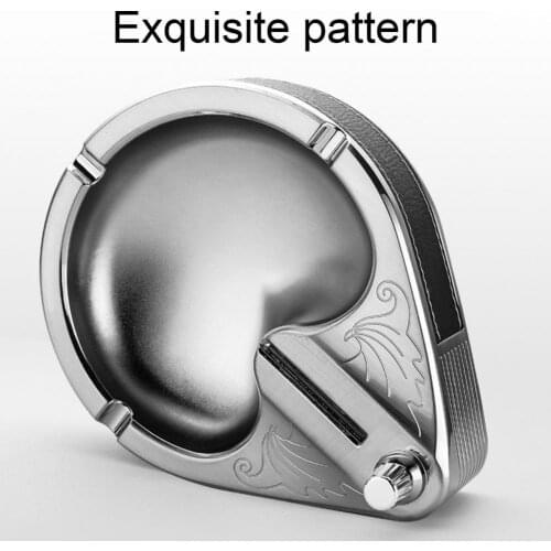 Retro Metal Ashtray Ten Thousand Match Lighter Smoke Ash Holder Collection Gift Ashtray Car Decoration Accessories