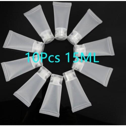 10Pcs 15ml Plastic RefillableTubes Squeeze Empty Cosmetic Bottle Travel Bottle Shampoo Container Refillable Bottle With Cap