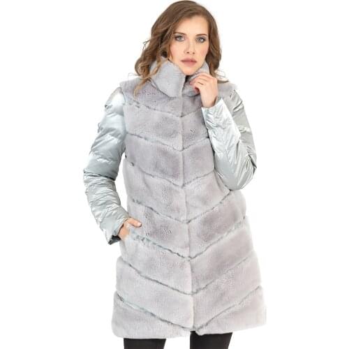 Womens short coat mİx: Textiles and orilag