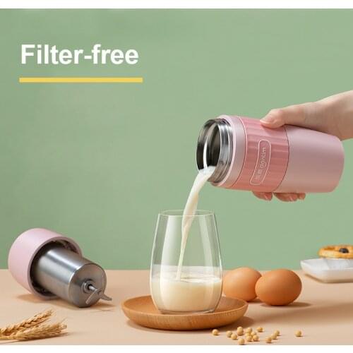 Portable Soybean Milk Machine 250ml Mini Electric Juicer Small Free Filter Soymilk Maker Automatic Heat Soy Milk Rice Paste 220V