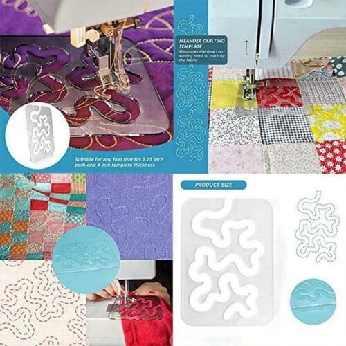 Professional Sewing Ruler Transparent Irregular Pattern Acrylic Free Motion Quilting Ruler for Tailor DIY Apparel Sewing Supply