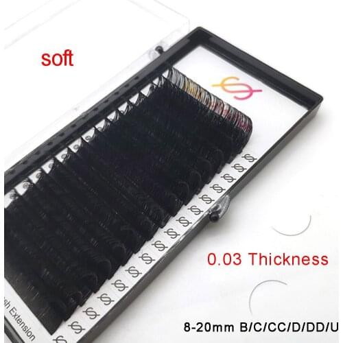 16rows/case 0.03 thickness 8-20mm JBCD Curl Eyelashes Extension Lashes Individual soft eyelash extension False eyelash