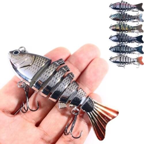 10cm 24g Fishing Lure 3D Eyes 7-Segment Lifelike Fishing Hard Lure Crankbait with 2 Hook Fishing Baits Pesca Cebo for Bass Pike