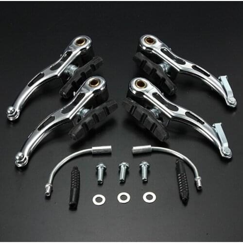 Silver Aluminium alloy MTB Mountain Bike Bicycle Cycling V-Brake Set Front+Rear Brake Kit Cycling Equipment Spare Parts