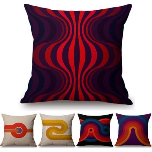 Nordic Geometric Rainbow Wave Print Cushion Cover Throw Pillow Cover Colorful Geometry Home Decoration Sofa Chair Pillow Case