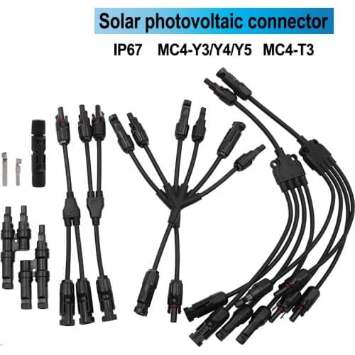 Connector 1 Pair Solar PV Multi Parallel Branch Connectors pv module panel connector Male & Female Solar Energy Adapter