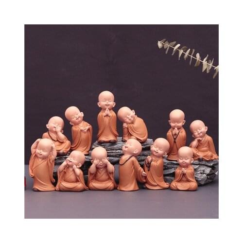 Buddha statue small monk Resin cute home club Feng Shui decoration Crafts Boutique tea pet jewelry free delivery
