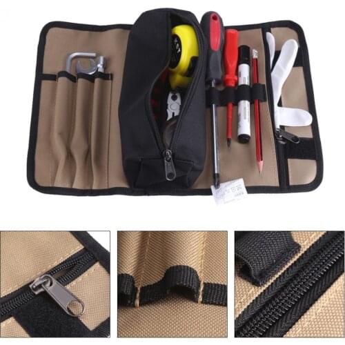 Multifunctional Oxford Canvas Tools Bag Chisel Roll Rolling Repairing Tool Utility Bag Electrician Roll Up Tools Storage Bag