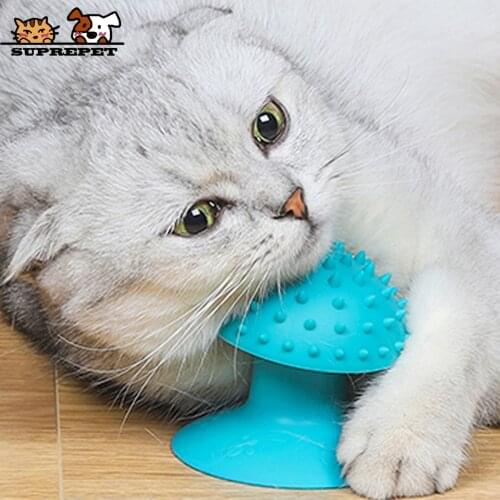 SUPREPET Pets Rubber Cat Corner Brush with Suction Cup Cats Massage Self Groomer Trimming Catnip Toy Cat Assessoires Dropshiping