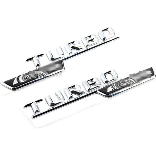 10pair NEW Turbo Side Grill Chrome Plastic Car Boot Turbo Biturbo 3D Badge Emblem Sticker 140x17mm TOP