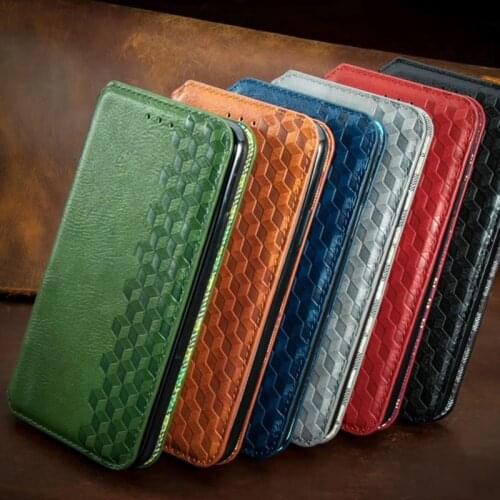 10pcs 2020 Lattice PU Leather Wallet Card Slots Magnetic Flip Phone Case Cover for iPhone 12 11 Pro Max XS MAX XR X 6 7 8 SE