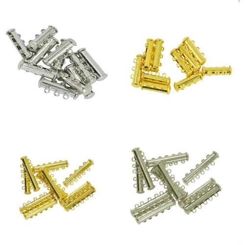 10 Pieces 5 Row Magnetic Tube Clasps Hooks For DIY Jewelry Findings