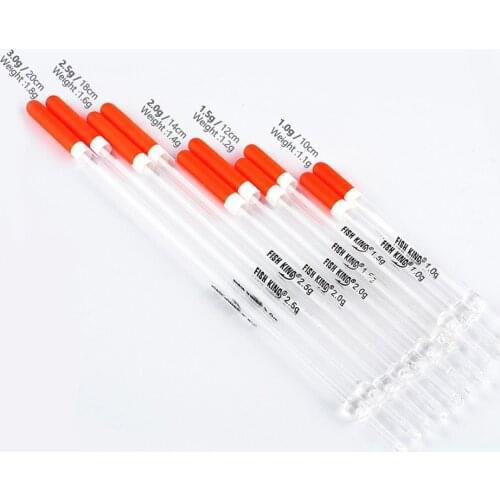 10Pcs/Set Clear Waggler Fishing Float Floating Stem Tubes Kit Tackle Accessories Hollow Eye-catching Transparent Pearlescent