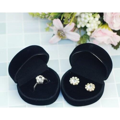 2pcs/lot Top Quality Velvet Jewelry Box Heart Shape Earring Ring Display Case Holder Wedding Party Gifts Jewelry Packaging Box 6 Color to Choose