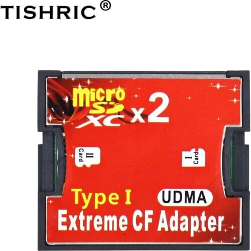 TISHRIC 2018 Two Ports Micro SD TF to CF Adapter Adaptor For MicroSD HC to Compact Flash Type I Memory Card Reader Converter
