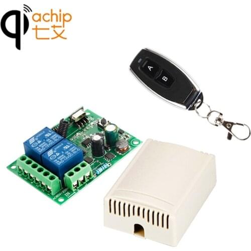 QIACHIP 2CH AC 110V 220V 433Mhz Wireless Remote Control Switch Relay Receiver Module Transmitter For Light Gate Car Garage Door