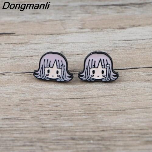 BG320 Dongmanli 1 Pair Anime Cartoon Style Stainless Steel Earrings Cartoon Stud Earrings Gifts For Women Game Jewelry