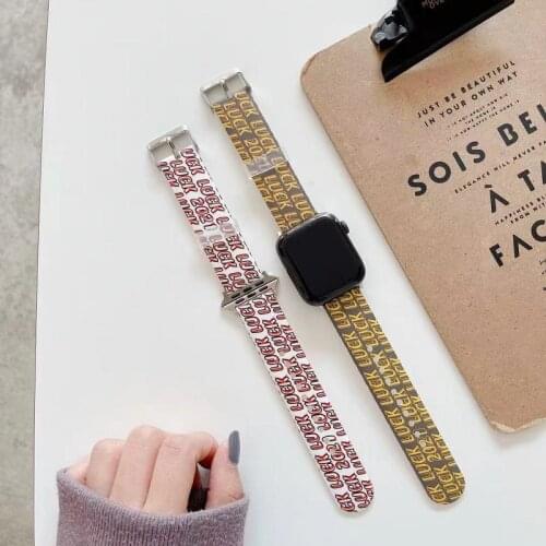Lucky Letters Smart Watch Bowl Band for Apple Watch 38 40 42 44mm Lucky Watch Band for iWatch Series Flower Band 2 3 4 5
