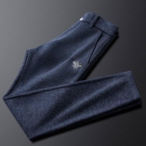 Casual pants woolen pants mens Korean version of the trend of autumn sports wild mens loose straight-leg pants