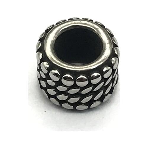 316L Stainless steel 5mm Big Hole Pitting Beads European Charm Metal Spacer Beads for Jewelry Making Wholesale