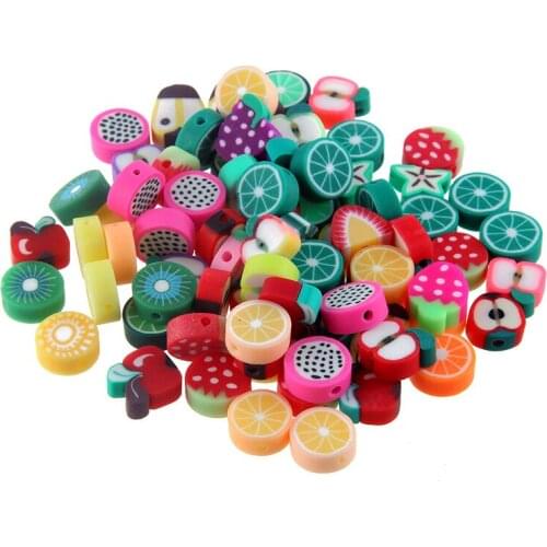 50pcs/pack Colorful Polymer Clay Loose Beads Diy Craft Joker Color Peach Fruit Softhearted Ceramic Beads 8-12mm Children Gift