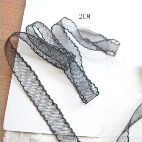 10 Meters Black Lace Trim Bilateral Embroidery Lace Applique For Wedding Dress Sewing Lace Fabric 2cm Width