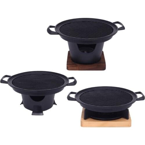 Home Simple Round Shaped BBQ Charcoal Grill Lightweight Barbecue Tool Kits for Home Cooking Camping Hiking Picnics