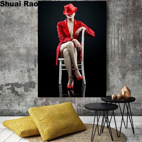 Elegant personality red woman Diamond Painting full square round Diamond embroidery sale 5d diy diamond mosaic portrait decor