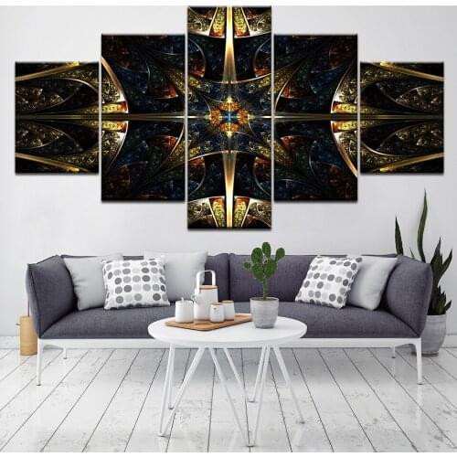 Geometric abstract figure 5 Piece Canvas Wallpapers modern Poster Modular art painting for Living Room Home Decor