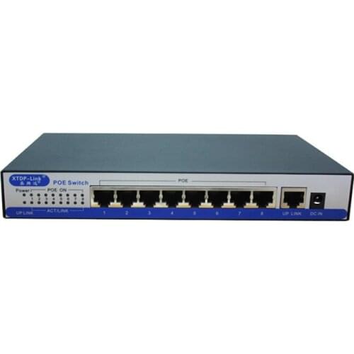 H9 port gigabit poe switch 100/1000Mbps IEEE802.3af/at active POE 8 port 50v2.3a for 8pcs 1080P 2MP 3MP 4MP 5MP 6MP HD ip camera