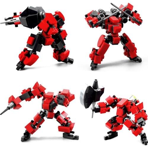 Action Robot Building Blocks Kids Toy Mecha Warrior Figure Model Kits Toys For Children Assemble Bricks Anime Soldier Dolls