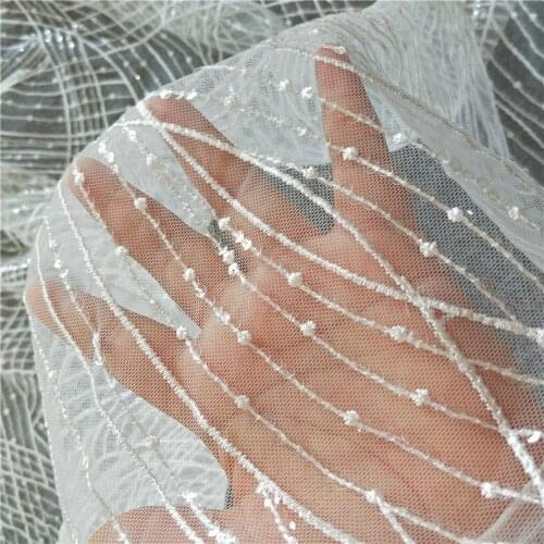 Dotted Lace Fabric, Sequined Lace Fabric, Embroidered Tulle Lace Fabric By The Yard 51" Wide