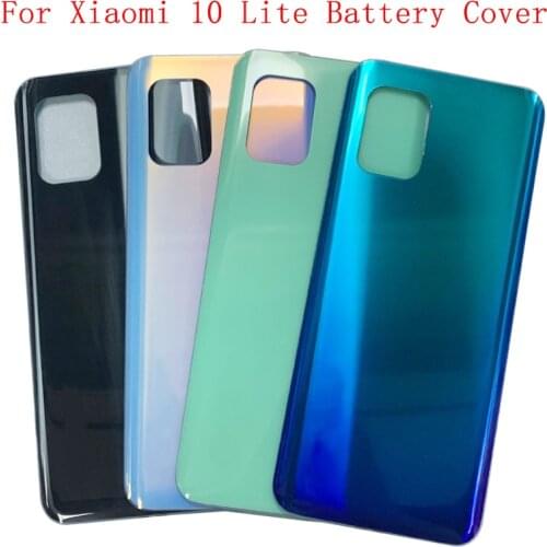 Battery Case Cover Rear Door Housing Back Case For Xiaomi Mi 10 Lite Replace Battery Cover with Logo