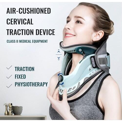 Inflated Heating Neck Cervical Traction Device Adjustable Neck Stretcher Spine Corrector Neck Support Fatigue Relax Neck Massage