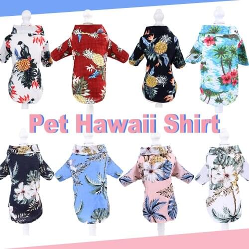 Dog Clothes Summer French Bulldog Clothes Hawaiian Shirt Pet Designer Dog Clothes for Small Medium Dogs Cat T-shirts Chiahuahua