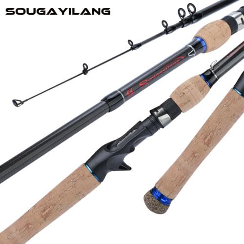 Sougayilang 1.8M-2.7M Protable Telescopic Fishing Rod Ultralight Carbon Fiber Cork Handle Travel Spinning/casting Fishing Rod