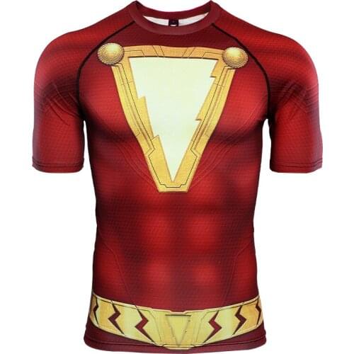 S-4XL Raglan Sleeve 3D Printed T shirts Men Compression Shirts Fitness Short Sleeve Comics Funny Cosplay Costume Cloth Tops Male