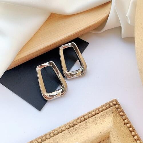 Kshmir Hollow-out geometric earrings design sense of simple atmospheric personality retro large stud earrings 2020