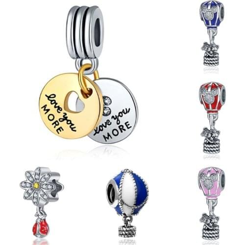 Charms silver plata de ley original 2019 bracelet beads for fashion jewelry making bijoux sieraden charm