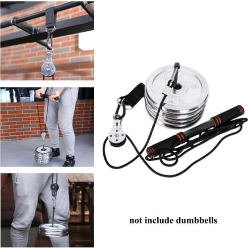 Fitness Pulley Cable System DIY Loading Pin Lifting Triceps Rope Machine Workout Adjustable Length Home Sport Equipment
