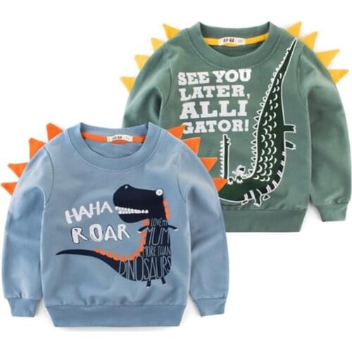Long Sleeve Dinosaur Sweatshirt Spring and Autumn Children Boy Clothing Print Cartoon Clothes