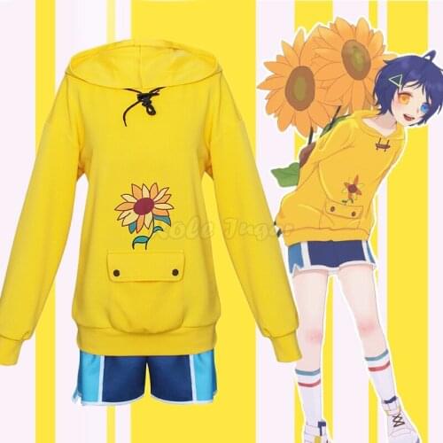 Anime WONDER EGG PRIORITY Cosplay Ohto Ai Hoodies Casual 3D Print Sun Flower Loose Sweatshirts For Women Girls Cute Tops C68M129