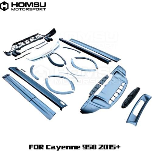 GTS style FRP Unpainted Car Body Kit Front Rear Bumper Side Skirts Wheel Eyebrows Exhaust Pipes For Porsche Cayenne 2015