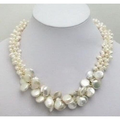 Jewelry Pearl Necklace White Akoya Cultured Pearl Necklace 18'' Free Shipping